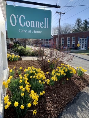 Signage and garden area of O'Connell Care at Home