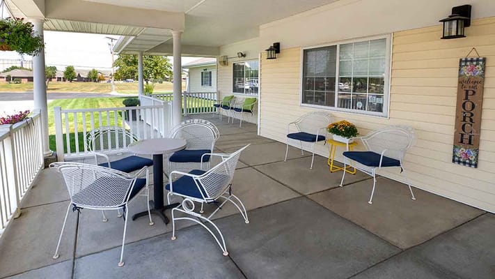 Welcoming outdoor seating area on a porch