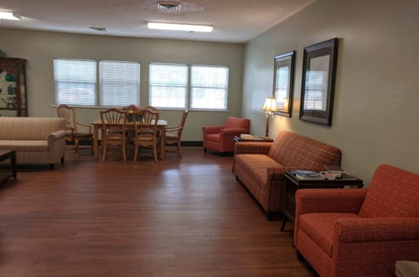 Common area with seating and dining table