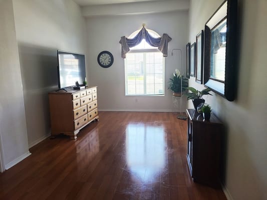 Bright interior common area with furnishings