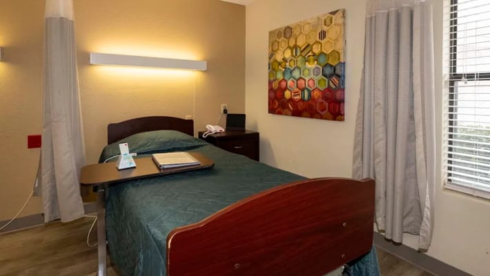 Interior of a cozy resident room at the facility