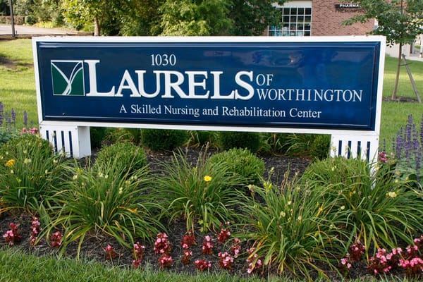 Sign for The Laurels of Worthington skilled nursing center