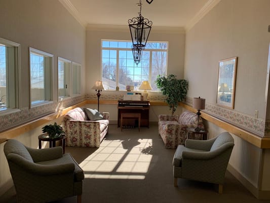 Cozy seating area in an indoor common space