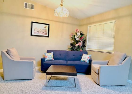 Cozy lounge area with comfortable seating