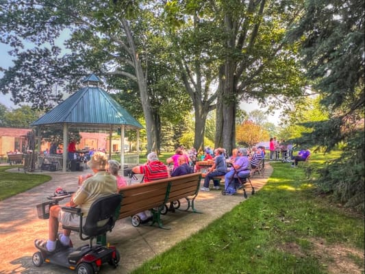 Residents enjoying an outdoor activity in the park
