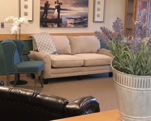 Comfortable seating area in a common space