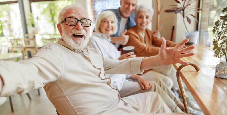 Residents enjoying time together in a common area
