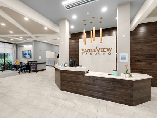 Lobby of Eagleview Landing assisted living facility