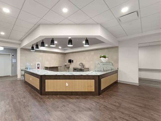 Interior view of a welcoming facility common area