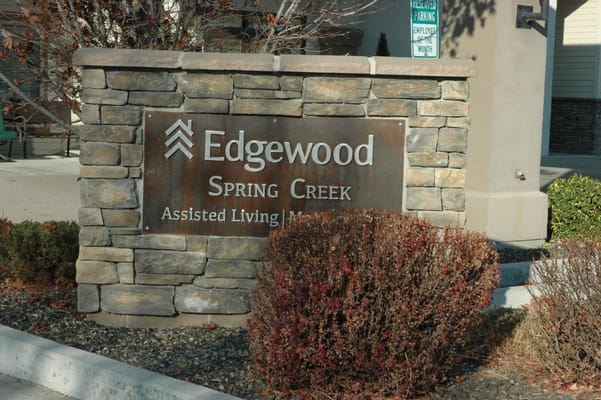 Sign for Edgewood Spring Creek assisted living facility