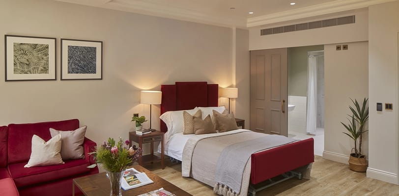 Stylish interior of a resident room with modern decor