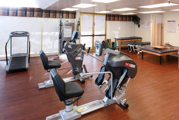 Interior of a fitness room with exercise equipment
