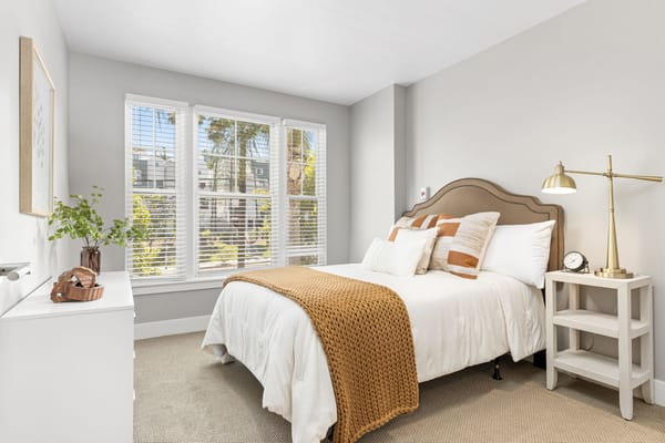 Bright and cozy bedroom with natural light