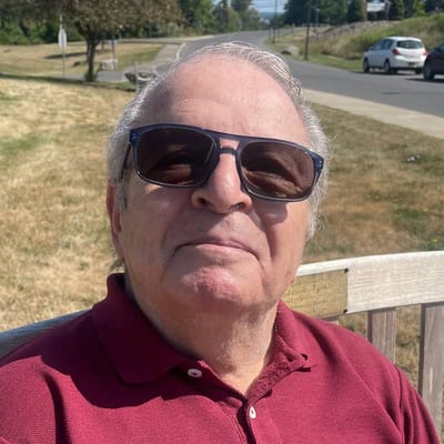 Senior man enjoying time outdoors on a sunny day