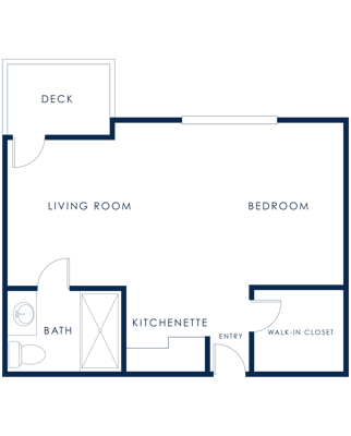Architectural floor plan of a living space