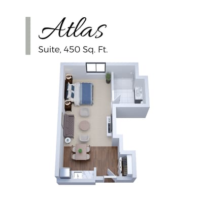 Architectural floor plan of a suite