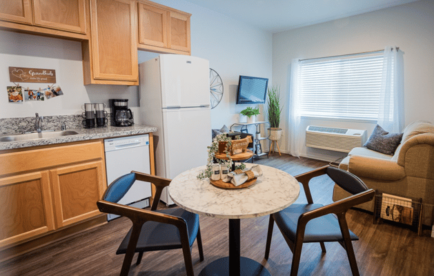 Cozy kitchenette area in a private resident unit