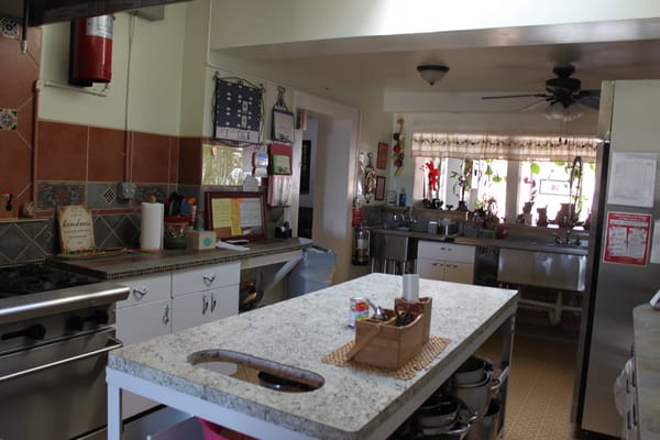 Bright kitchen area with ample counter space
