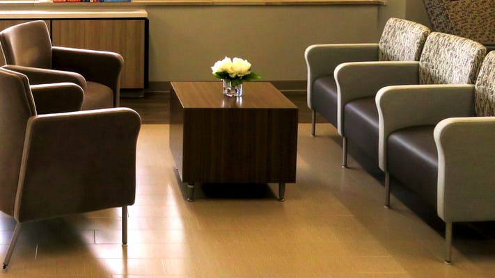 Seating area with chairs and a small table