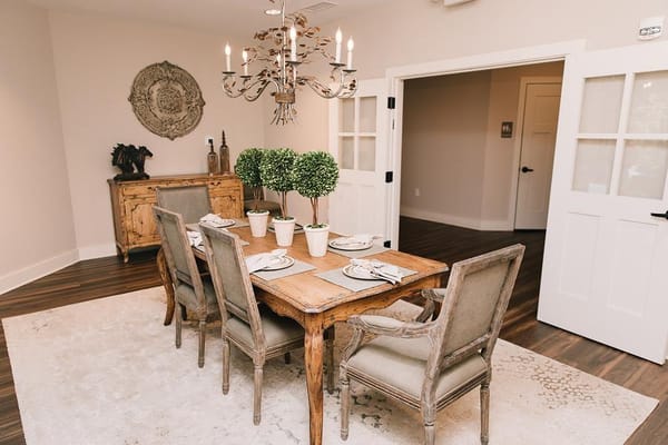 Dining room set with table and chairs