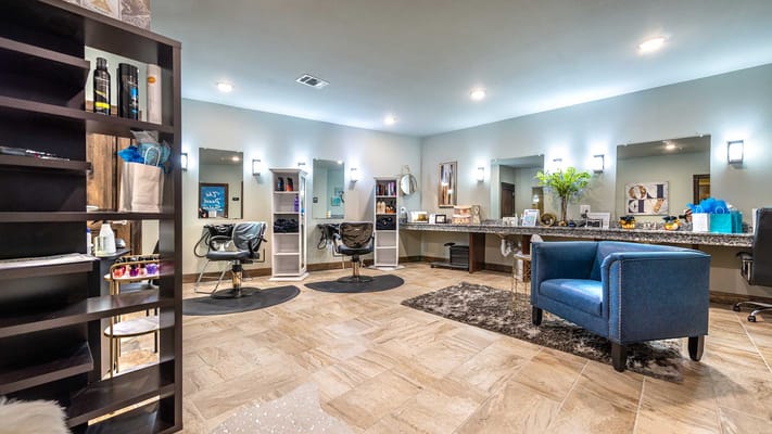 Interior of a beauty salon at a senior living facility