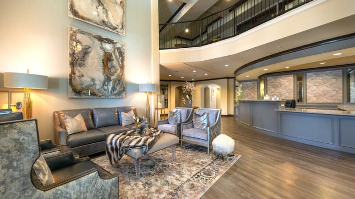 Bright and welcoming lobby area with seating