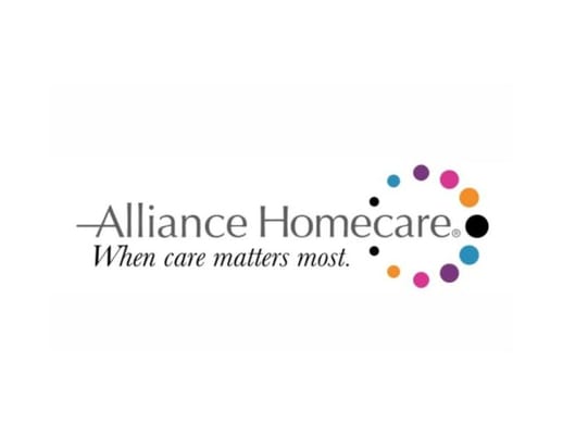 Alliance Homecare logo with colorful dots