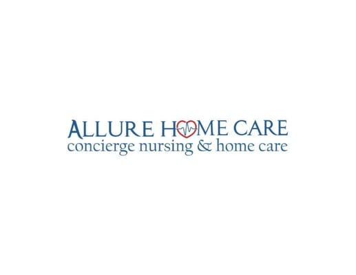 Allure Homecare logo with a heart and stethoscope