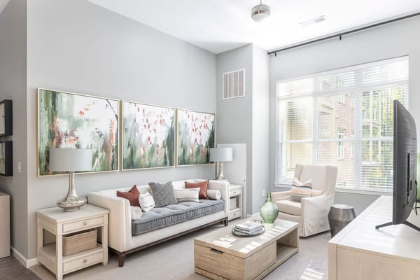 Bright interior common area with comfortable seating