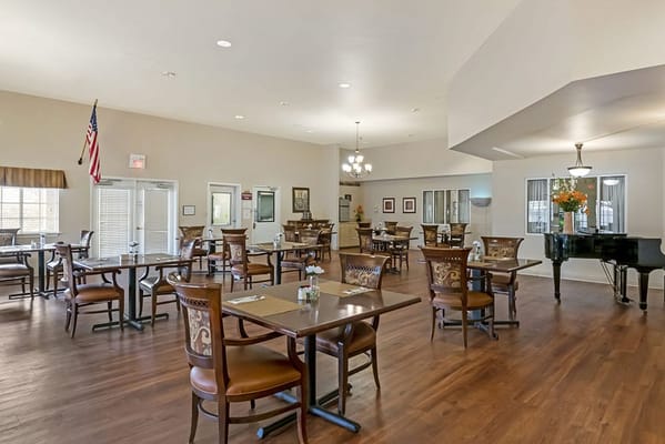 Dining area with tables and chairs