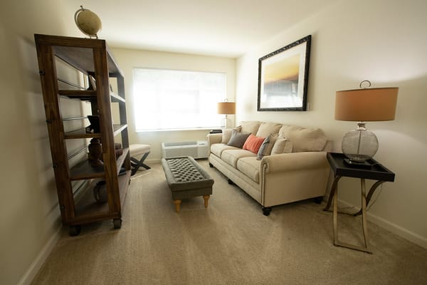 Cozy and welcoming living area in a resident room