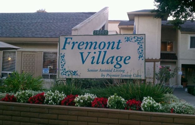 Sign for Fremont Village senior living facility