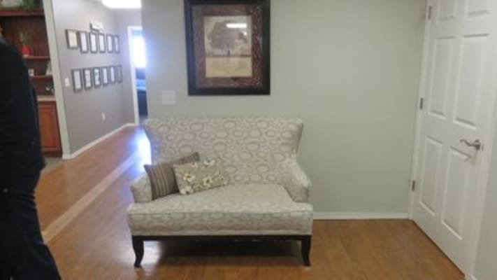 Interior view of a cozy seating area in the facility