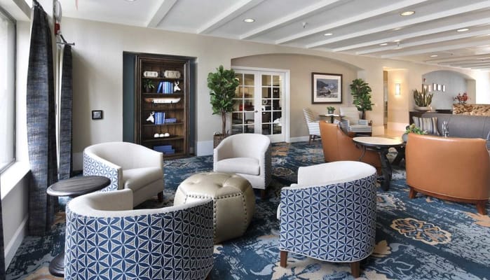 Bright common area with comfortable seating