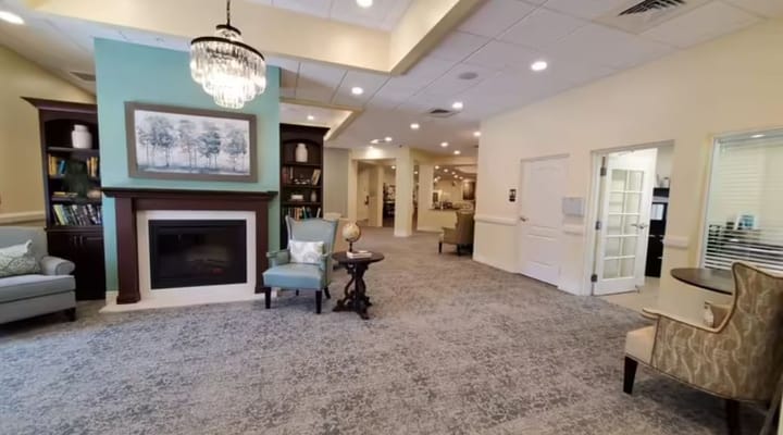 Interior view of a common area in a senior living facility