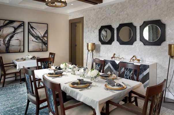 Elegant dining room set for a meal