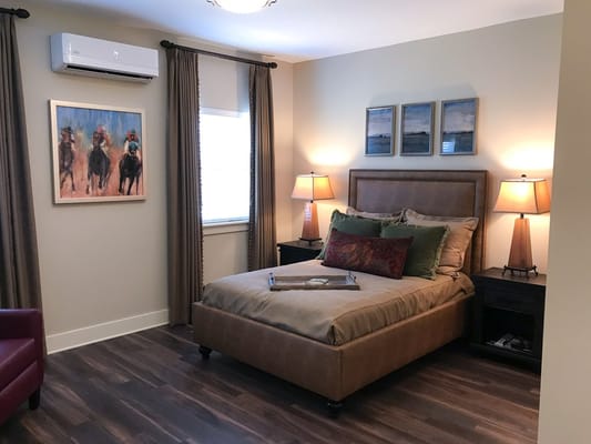 Cozy private resident room with warm decor