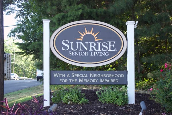 Sign for Sunrise Senior Living facility