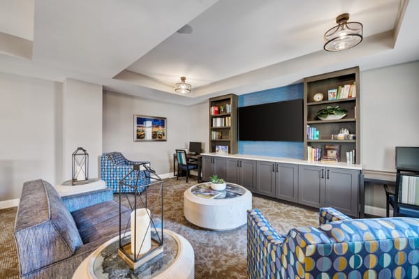 Bright lounge area with comfortable seating