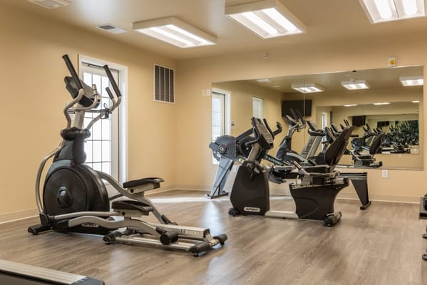 Modern fitness center with exercise equipment