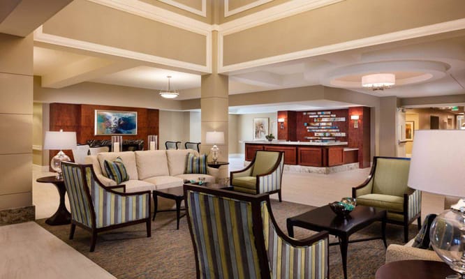 Elegant lobby seating area with modern decor