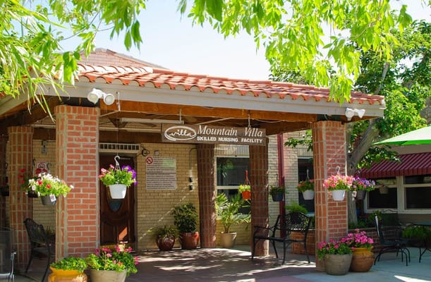 Exterior view of Mountain Villa Nursing Center entrance