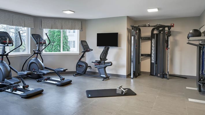 Fitness equipment in a modern gym