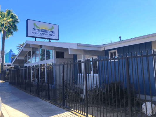 Exterior view of Highland Manor Assisted Living facility