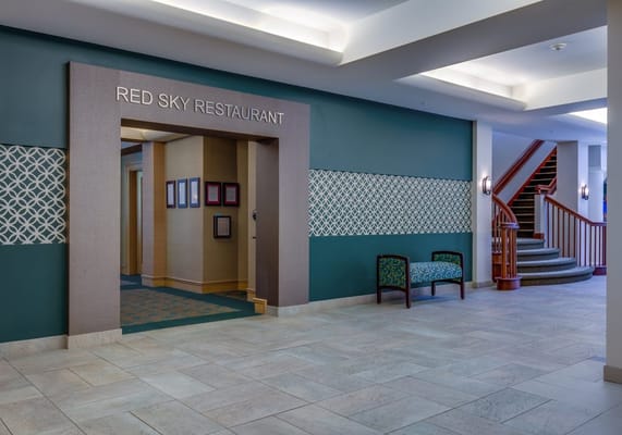 Interior of the Red Sky Restaurant with seating area