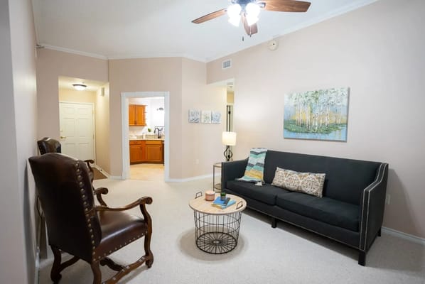 Cozy living room area with furniture and decor