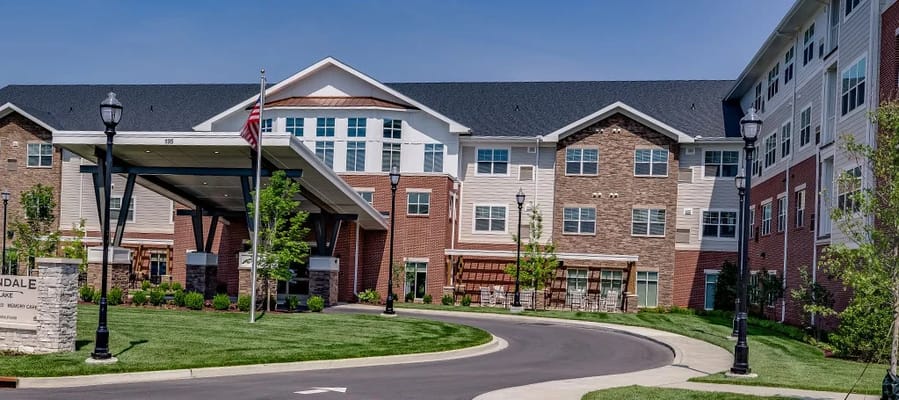Exterior view of Clarendale at Indian Lake facility
