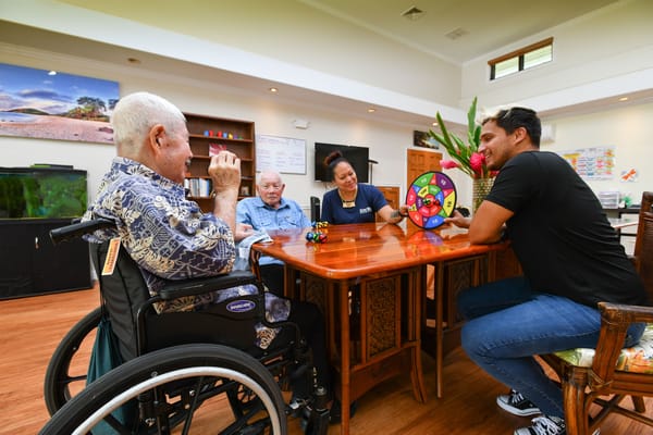 Residents engaging in an activity in a common area