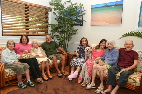 Residents enjoying time together in a common area