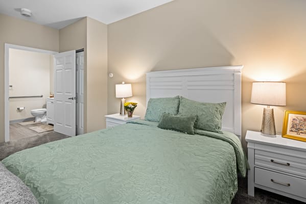 Cozy bedroom in an assisted living facility